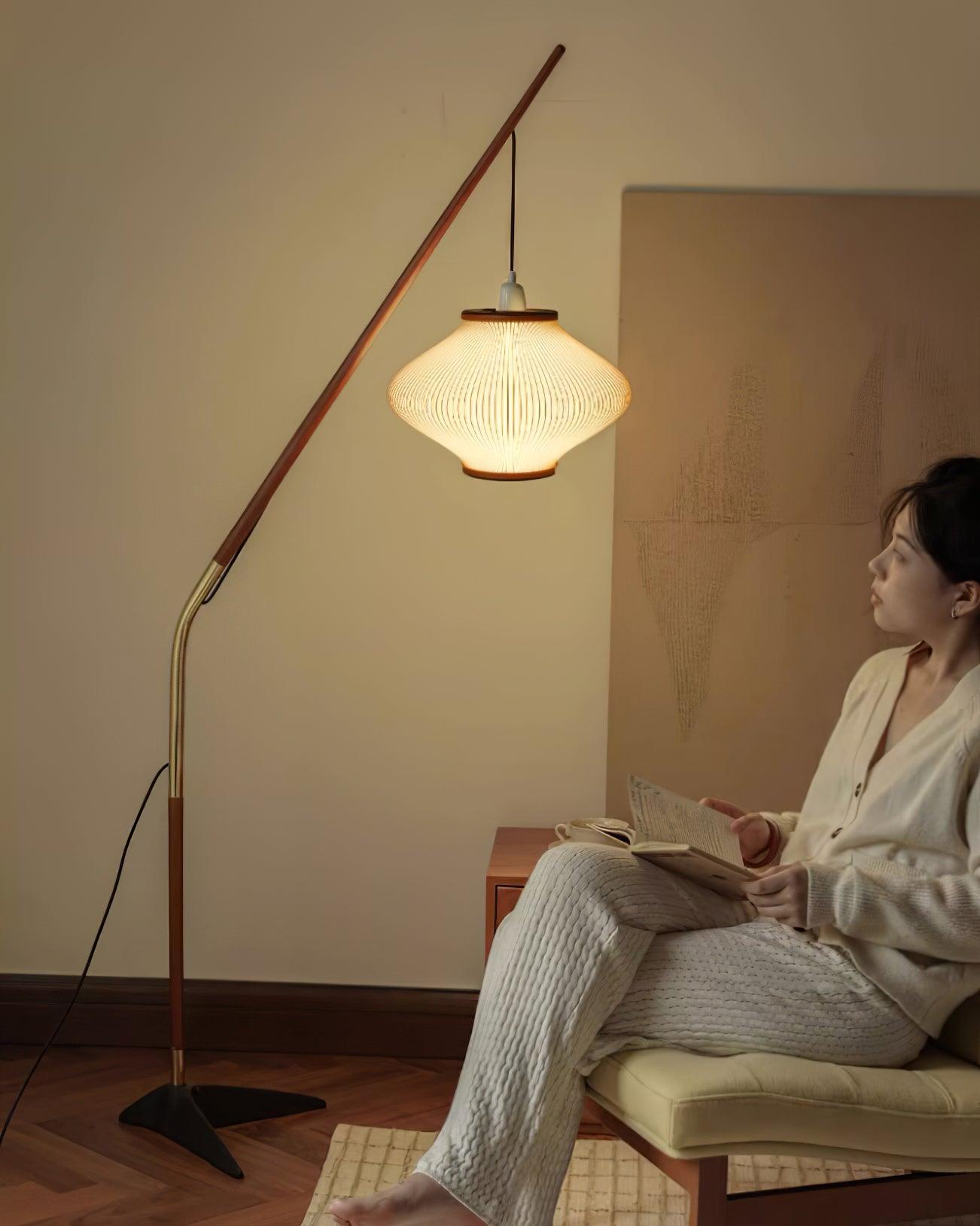 Matsusu Floor Lamp LED Brass Ash Wood Indoor Lighting