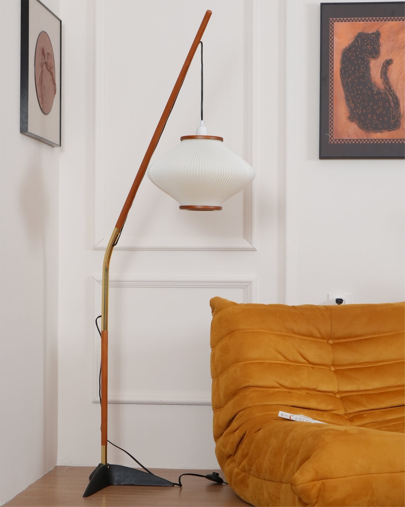 Matsusu Floor Lamp LED Brass Ash Wood Indoor Lighting