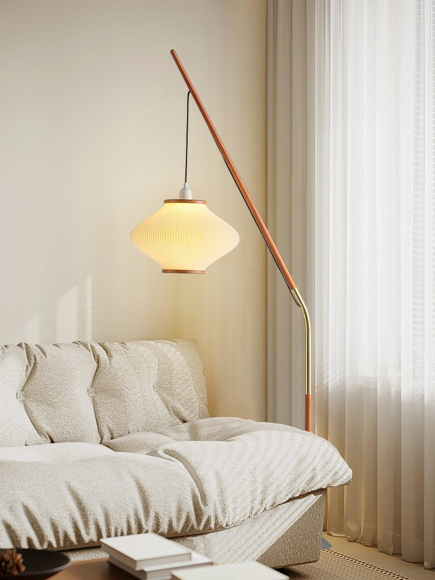Matsusu Floor Lamp LED Brass Ash Wood Indoor Lighting