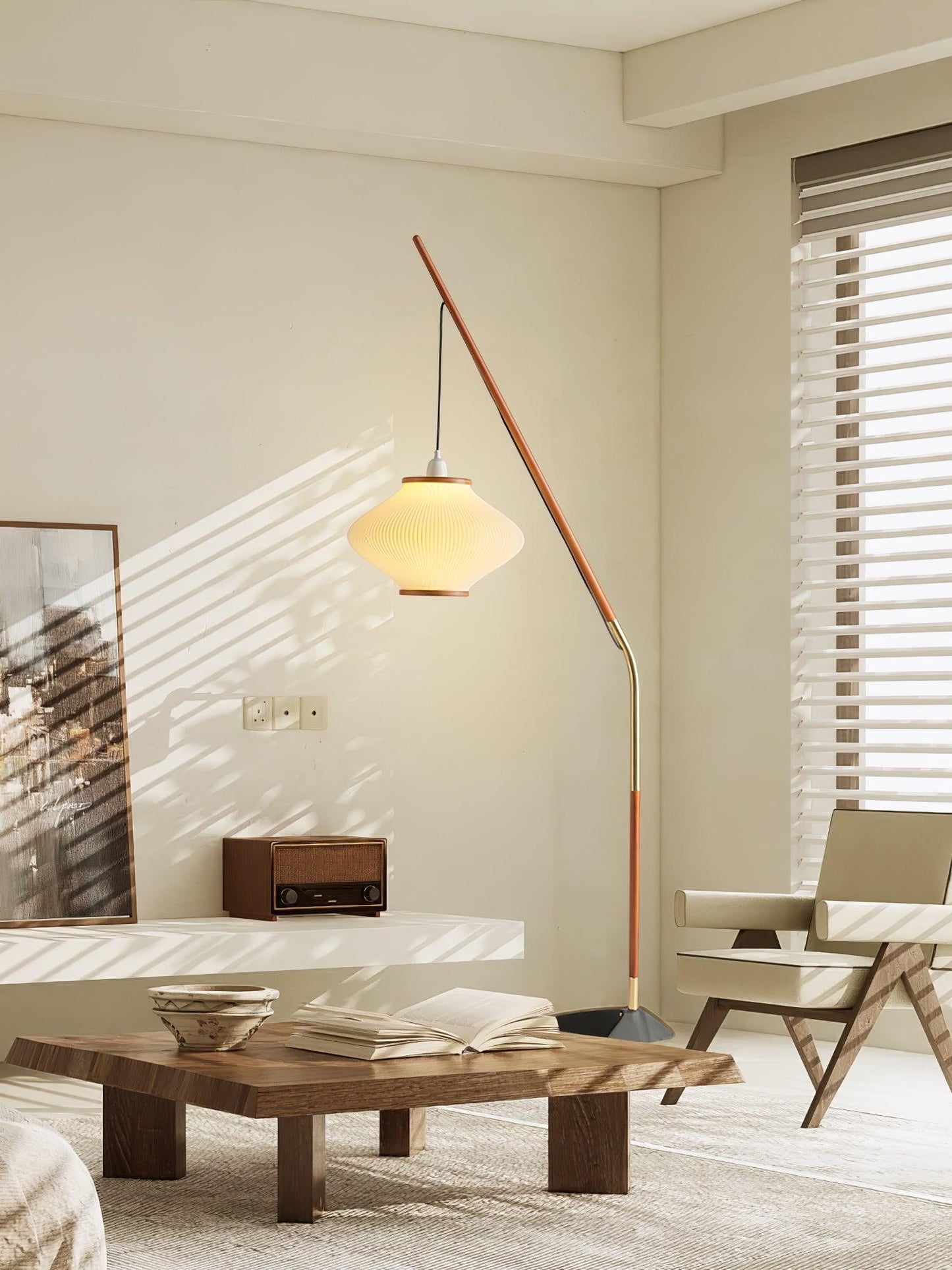 Matsusu Floor Lamp LED Brass Ash Wood Indoor Lighting