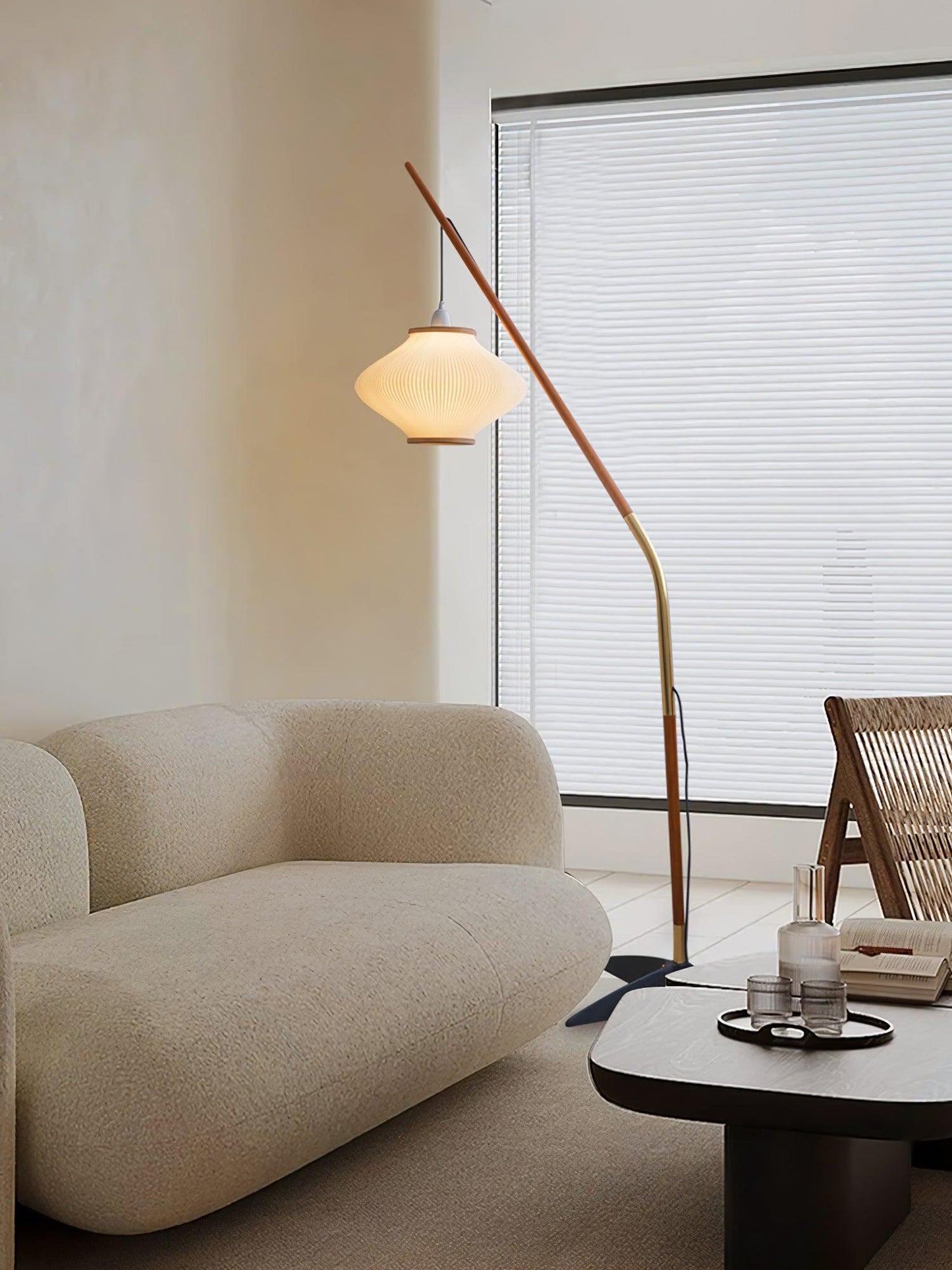 Matsusu Floor Lamp LED Brass Ash Wood Indoor Lighting