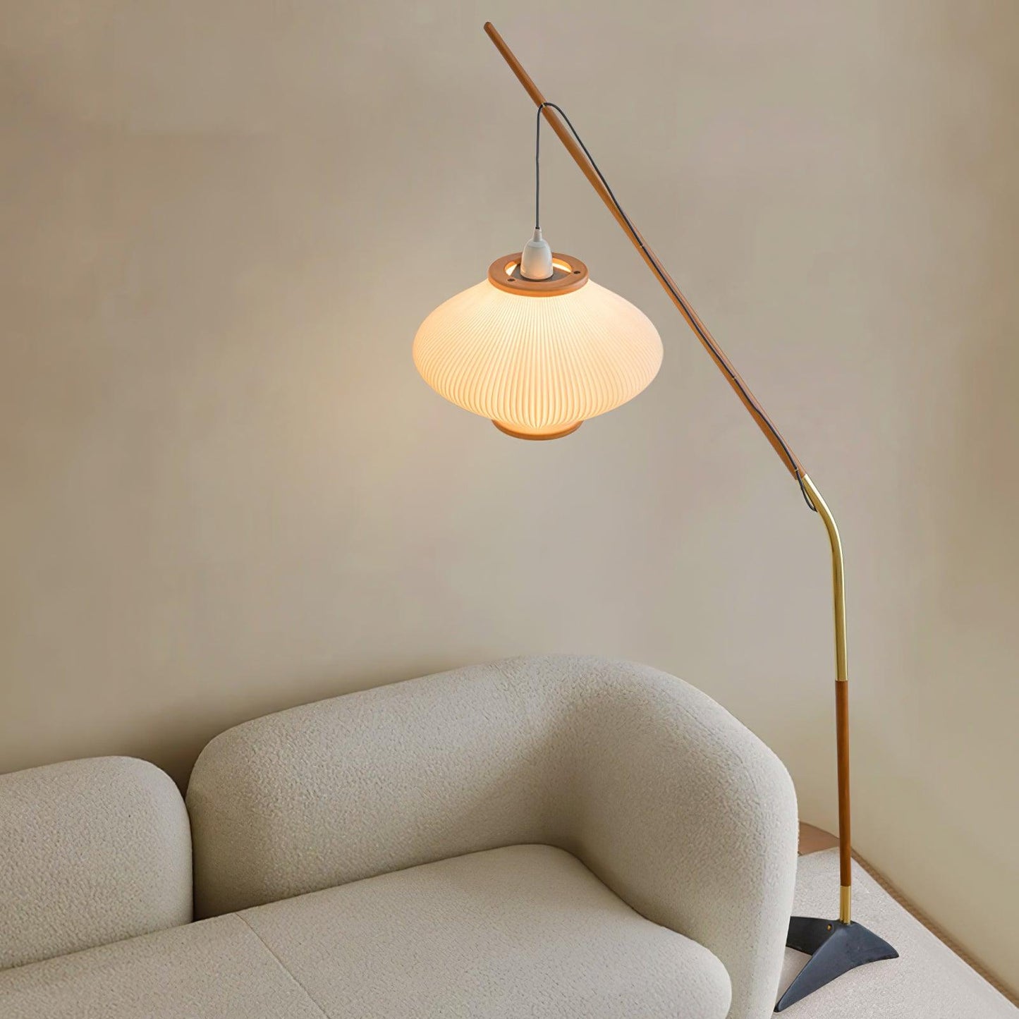 Matsusu Floor Lamp LED Brass Ash Wood Indoor Lighting