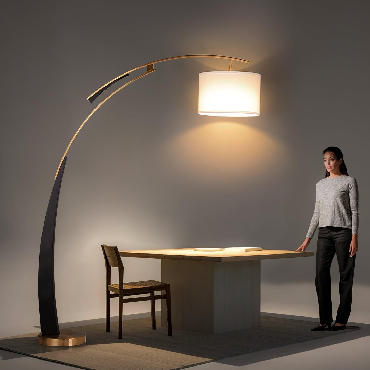 Matterhorn Arc Floor Lamp - LED Indoor Lighting Black Gold