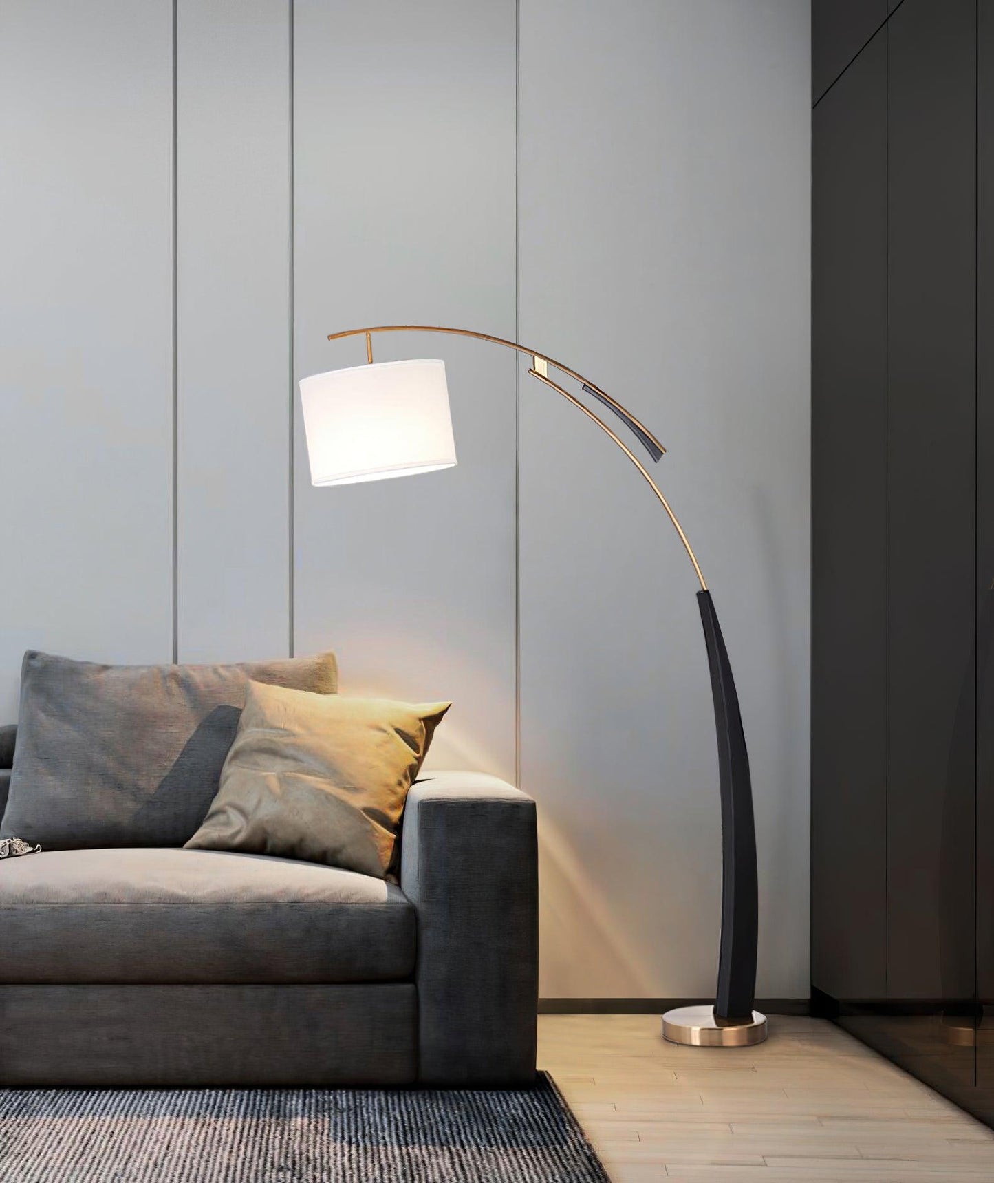 Matterhorn Arc Floor Lamp - LED Indoor Lighting Black Gold
