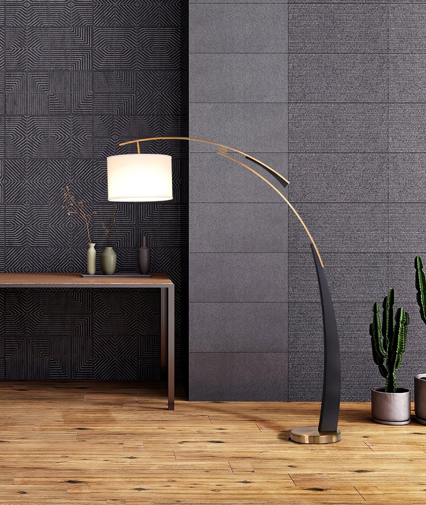 Matterhorn Arc Floor Lamp - LED Indoor Lighting Black Gold