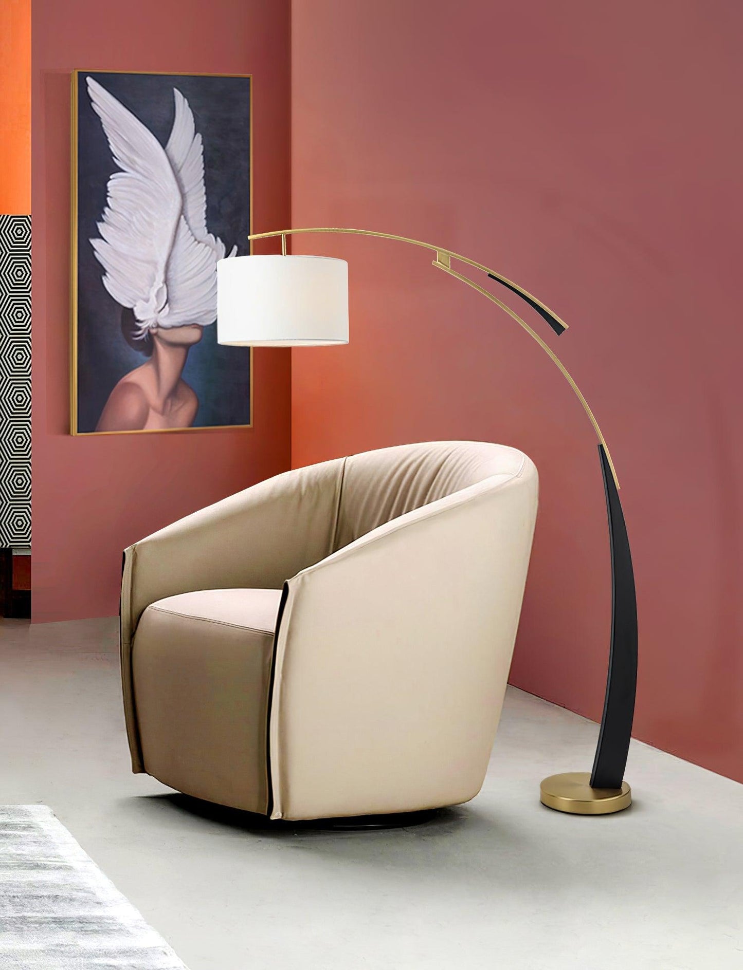 Matterhorn Arc Floor Lamp - LED Indoor Lighting Black Gold