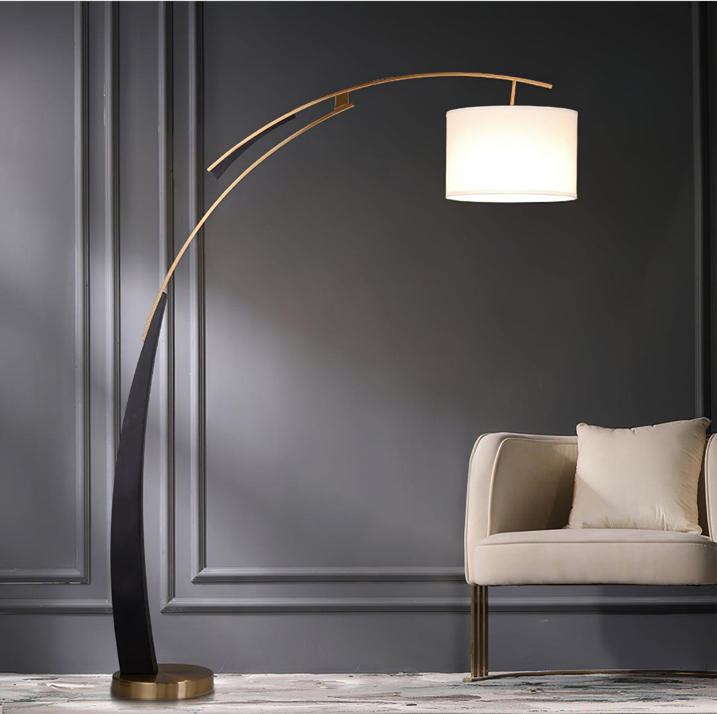 Matterhorn Arc Floor Lamp - LED Indoor Lighting Black Gold