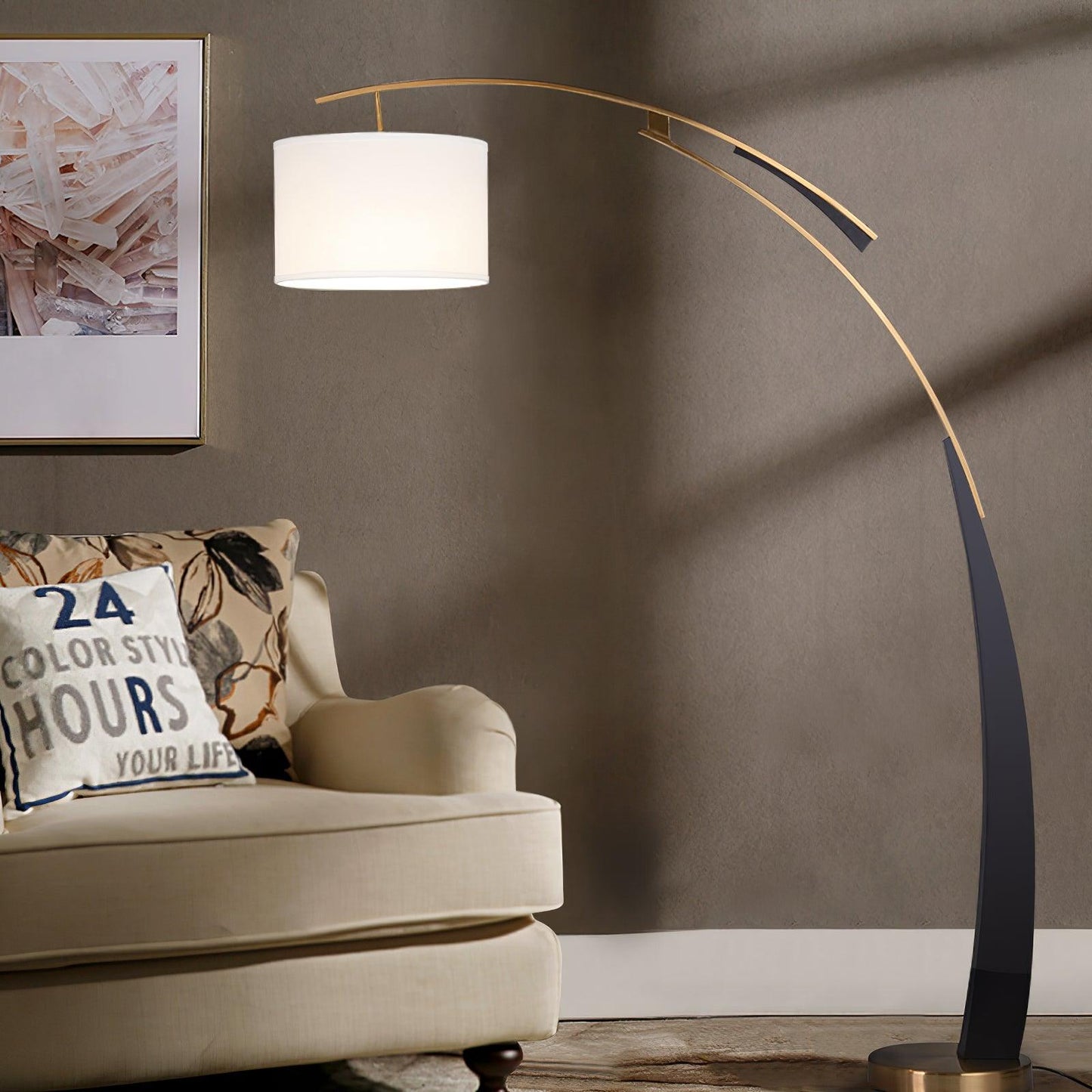 Matterhorn Arc Floor Lamp - LED Indoor Lighting Black Gold