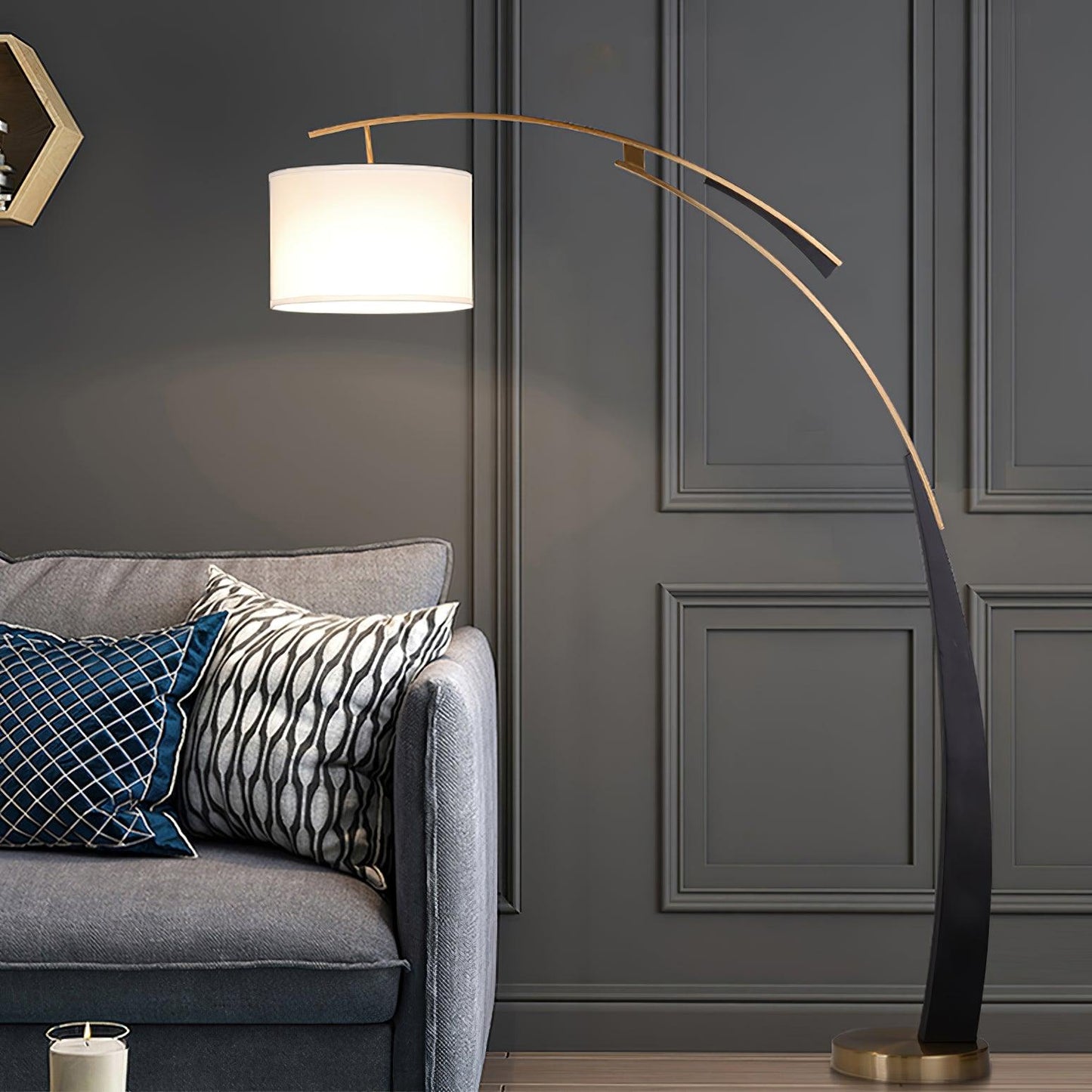 Matterhorn Arc Floor Lamp - LED Indoor Lighting Black Gold