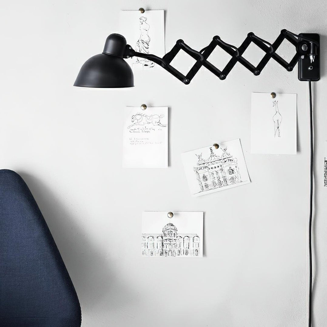 Maxon Adjustable Wall Lamp with Scissor Arm LED Light