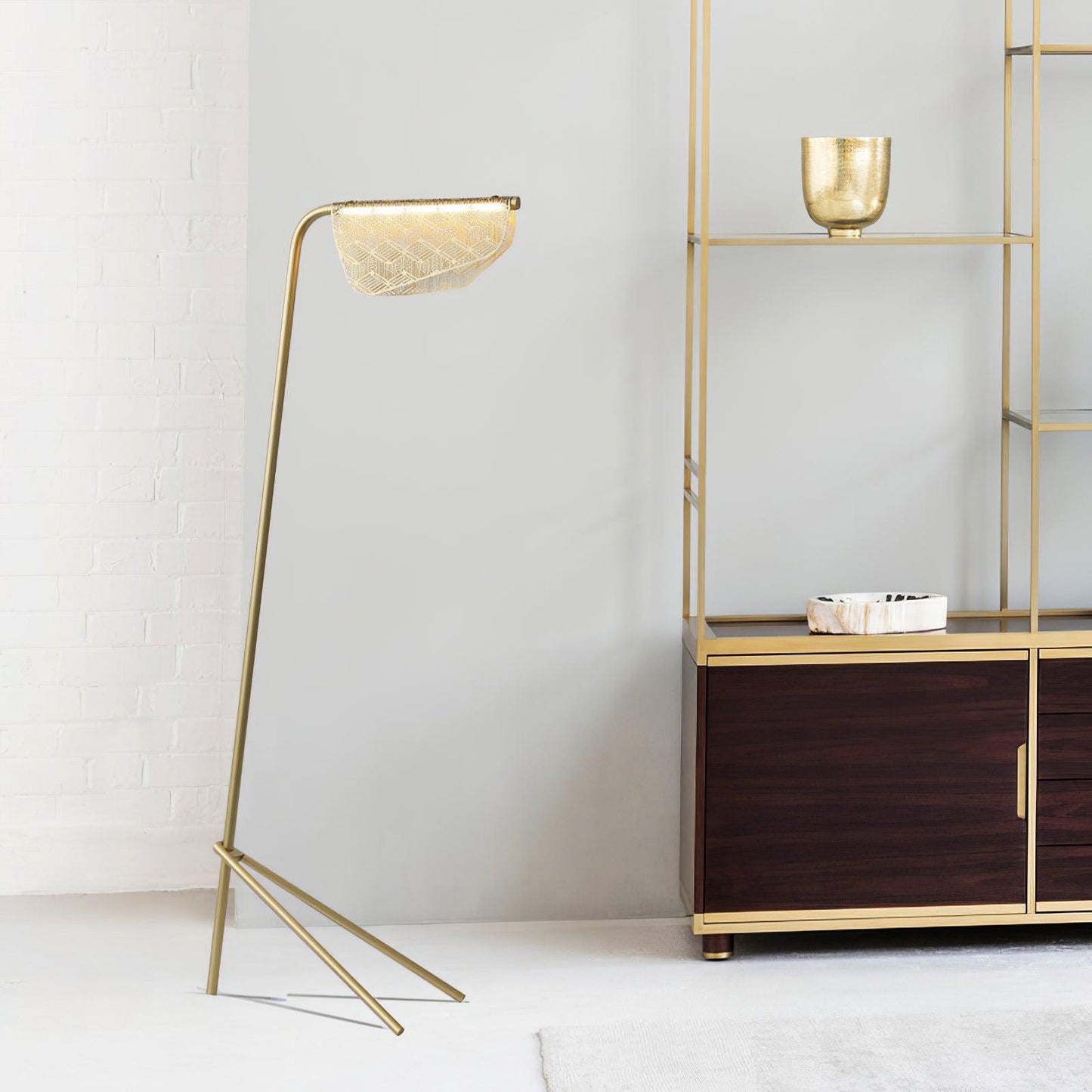 Mediterranea Floor Lamp - LED Indoor Lighting, Gold Finish