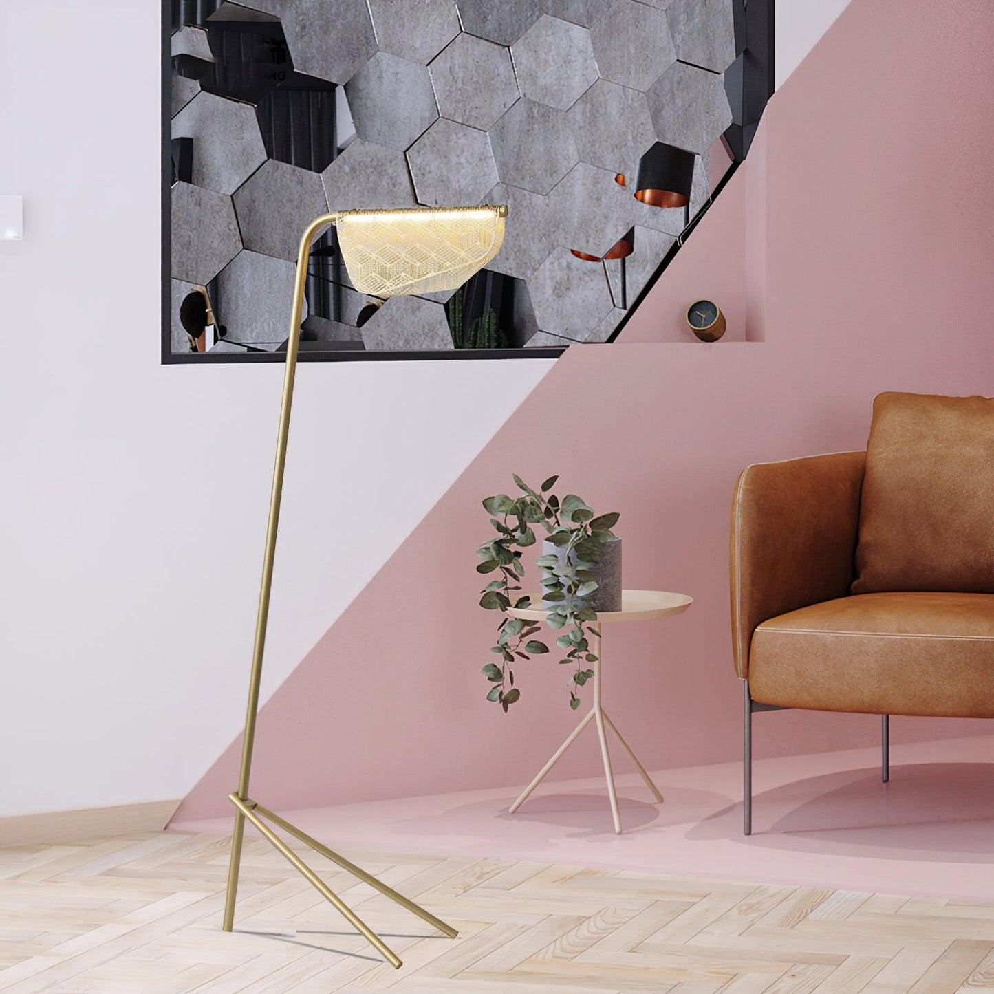 Mediterranea Floor Lamp - LED Indoor Lighting, Gold Finish