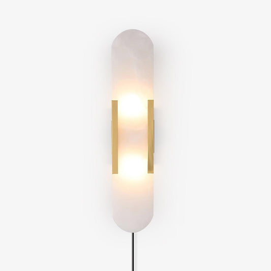 Melange Elongated Plug-in Sconce LED Wall Light Brass Accent