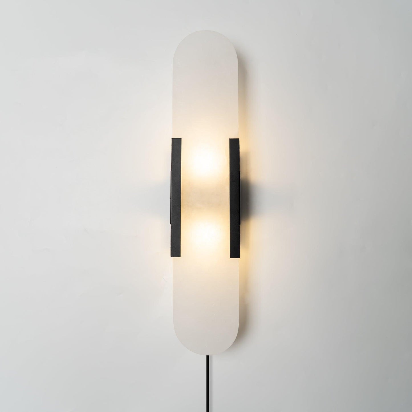 Melange Elongated Plug-in Sconce LED Wall Light Brass Accent