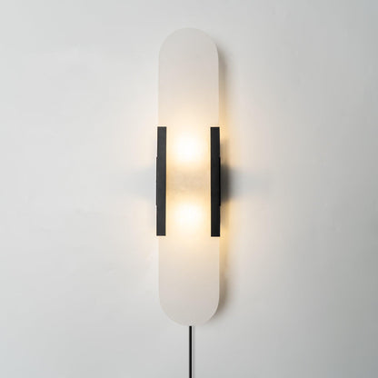 Melange Elongated Plug-in Sconce LED Wall Light Brass Accent