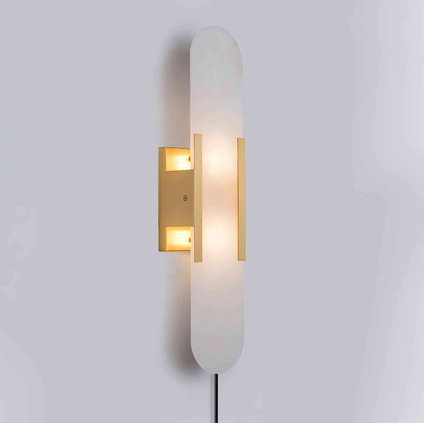 Melange Elongated Plug-in Sconce LED Wall Light Brass Accent
