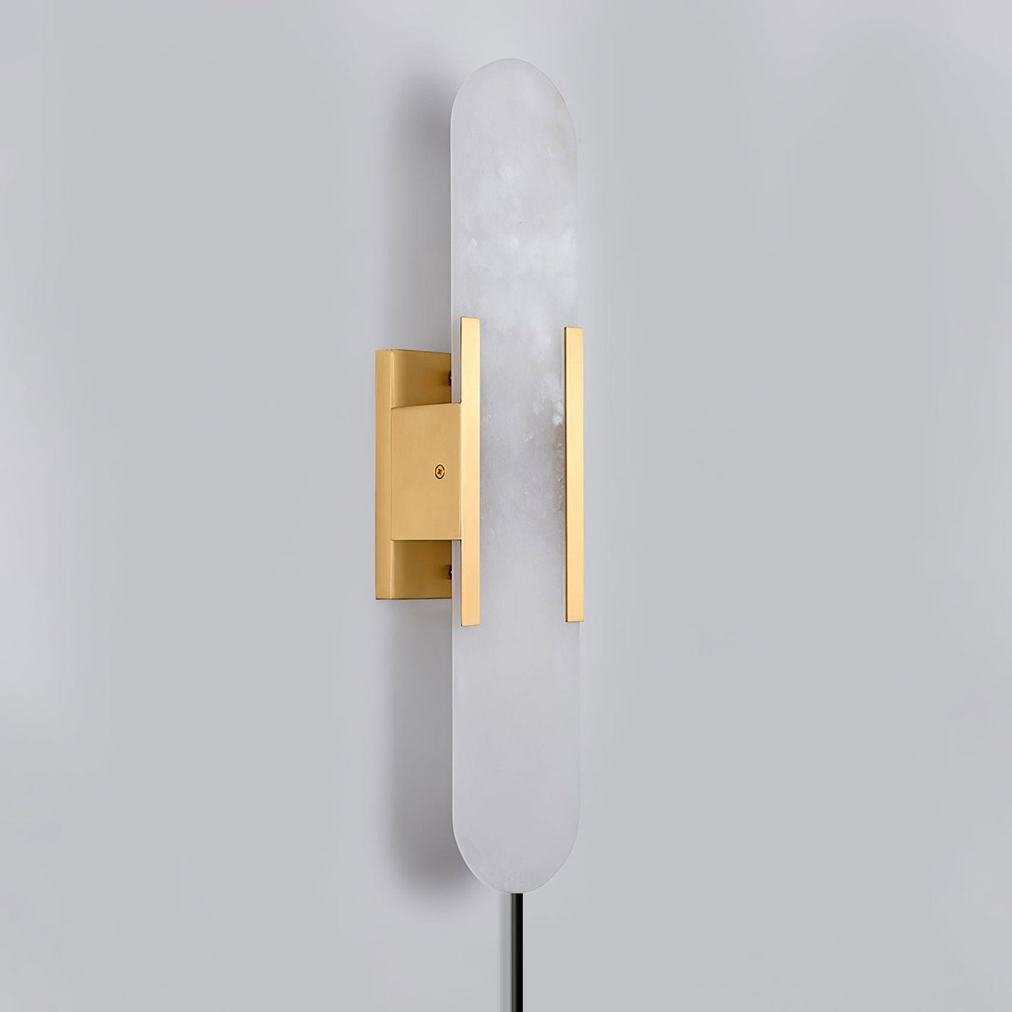 Melange Elongated Plug-in Sconce LED Wall Light Brass Accent
