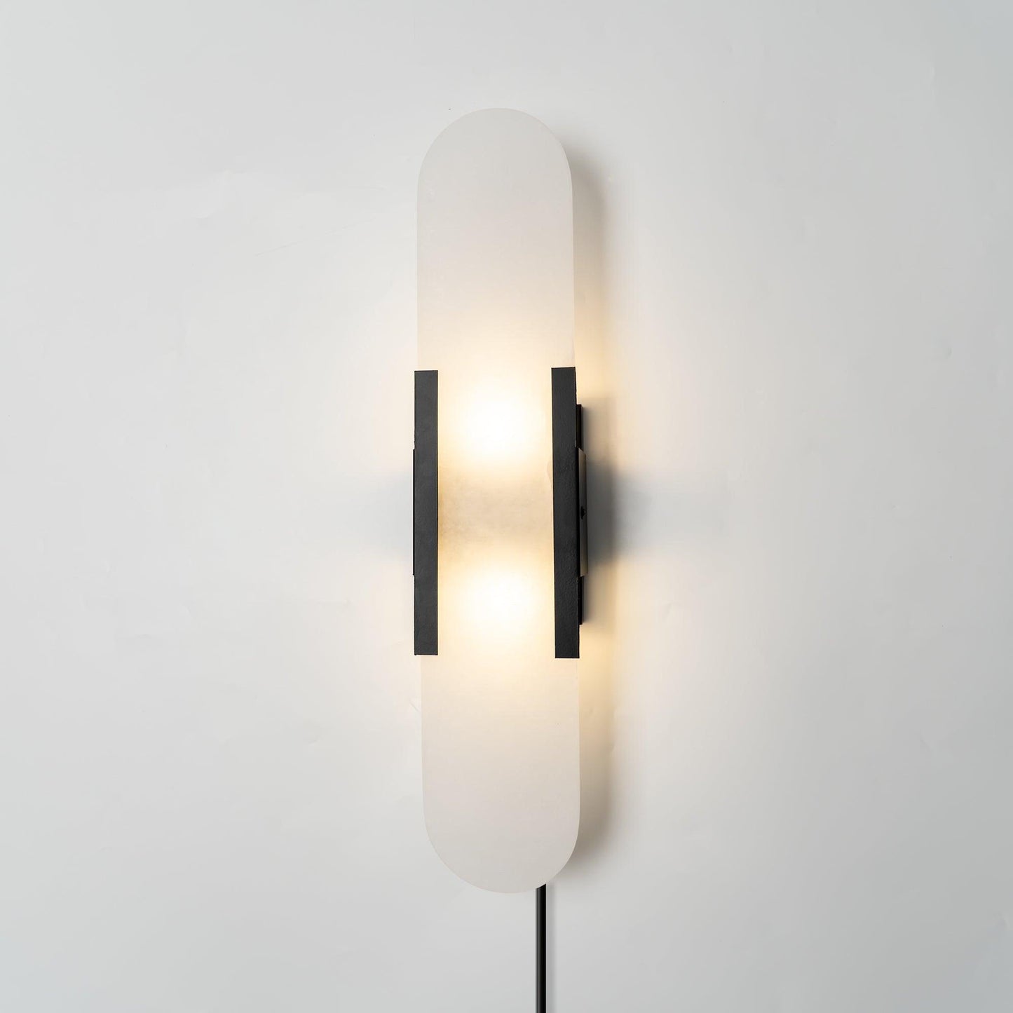 Melange Elongated Plug-in Sconce LED Wall Light Brass Accent
