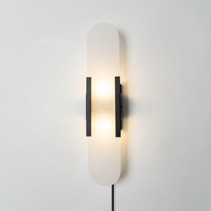 Melange Elongated Plug-in Sconce LED Wall Light Brass Accent