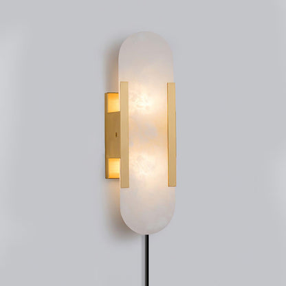 Melange Elongated Plug-in Sconce LED Wall Light Brass Accent