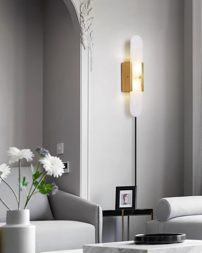 Melange Elongated Plug-in Sconce LED Wall Light Brass Accent