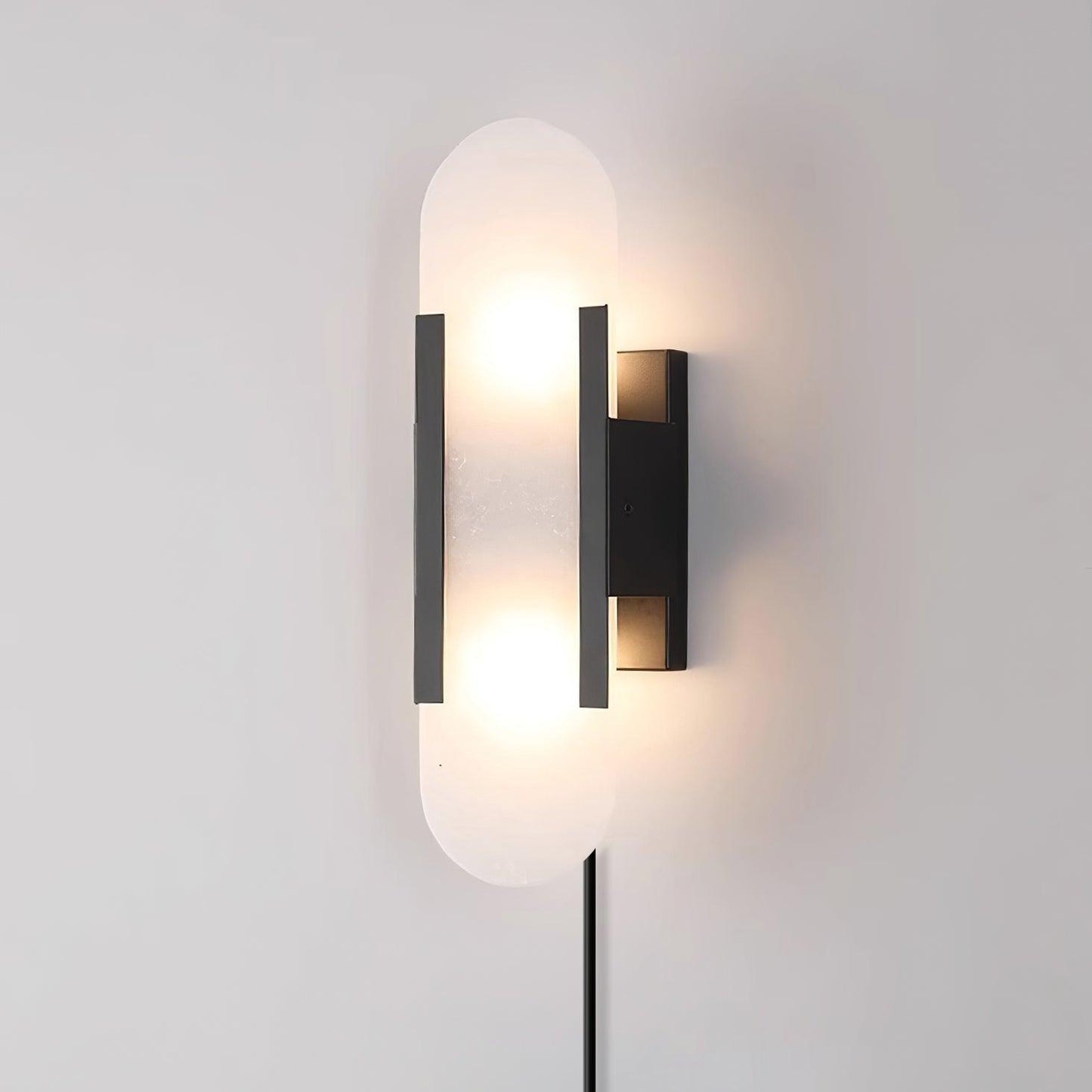 Melange Elongated Plug-in Sconce LED Wall Light Brass Accent