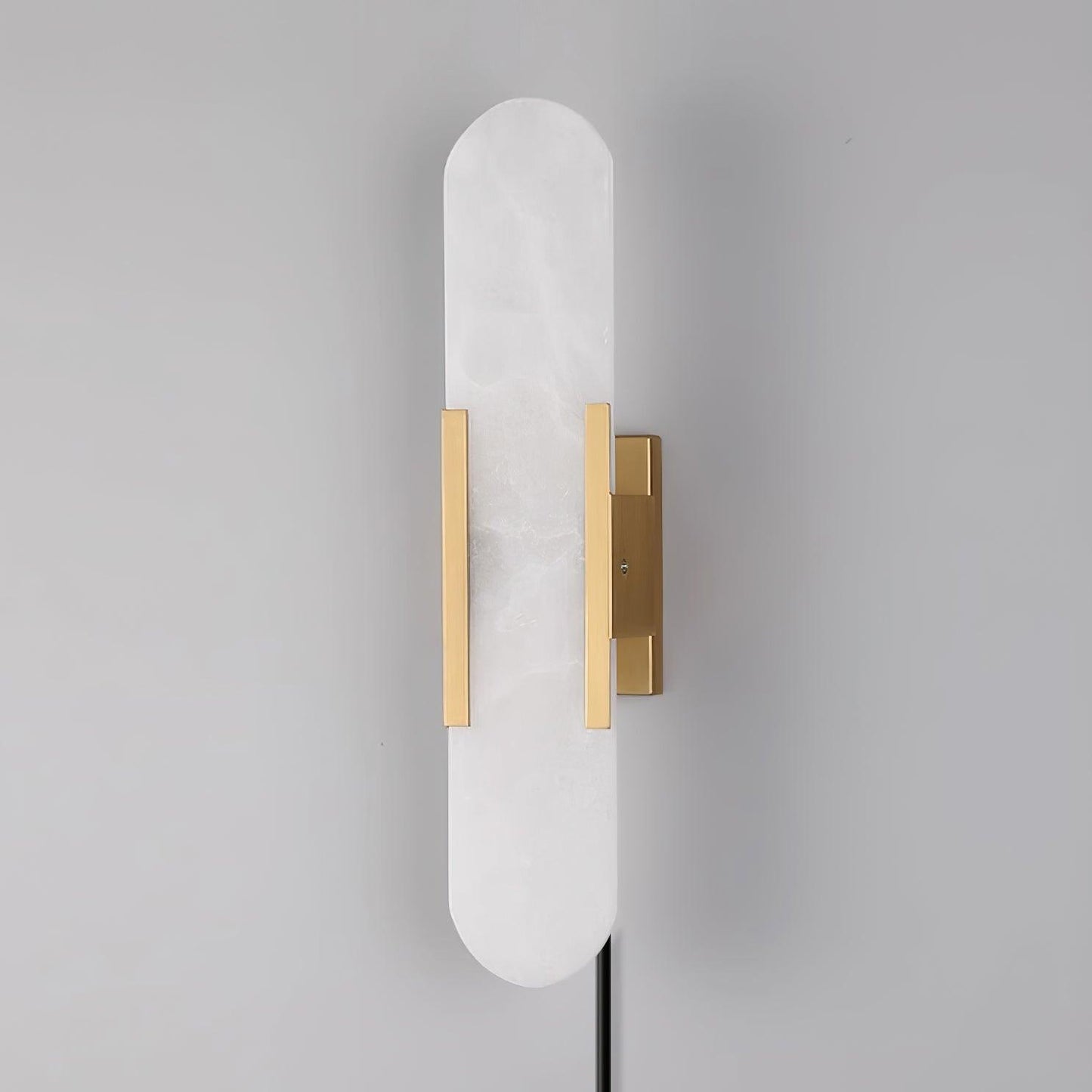Melange Elongated Plug-in Sconce LED Wall Light Brass Accent
