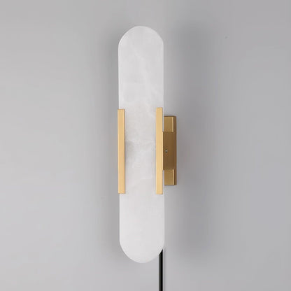 Melange Elongated Plug-in Sconce LED Wall Light Brass Accent