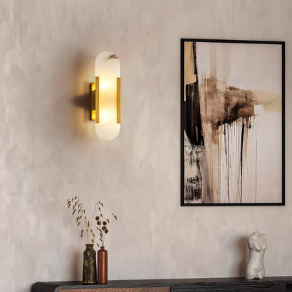 Melange Elongated Plug-in Sconce LED Wall Light Brass Accent