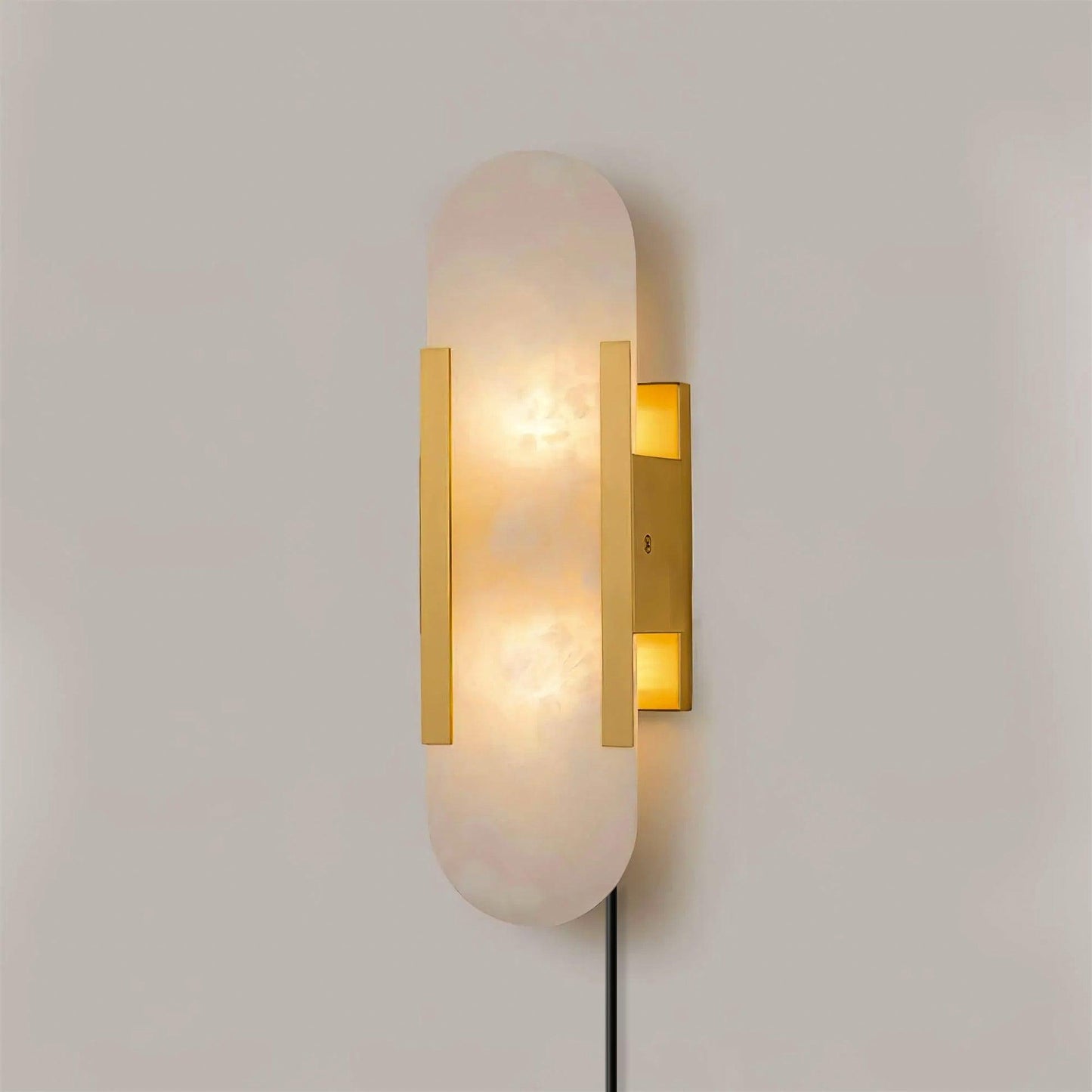 Melange Elongated Plug-in Sconce LED Wall Light Brass Accent