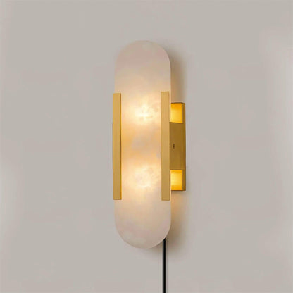 Melange Elongated Plug-in Sconce LED Wall Light Brass Accent