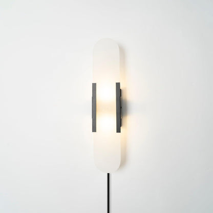 Melange Elongated Plug-in Sconce LED Wall Light Brass Accent
