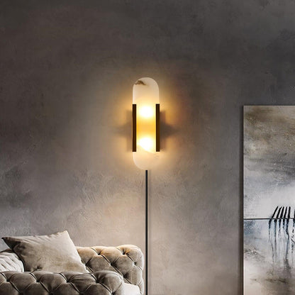Melange Elongated Plug-in Sconce LED Wall Light Brass Accent