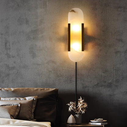 Melange Elongated Plug-in Sconce LED Wall Light Brass Accent