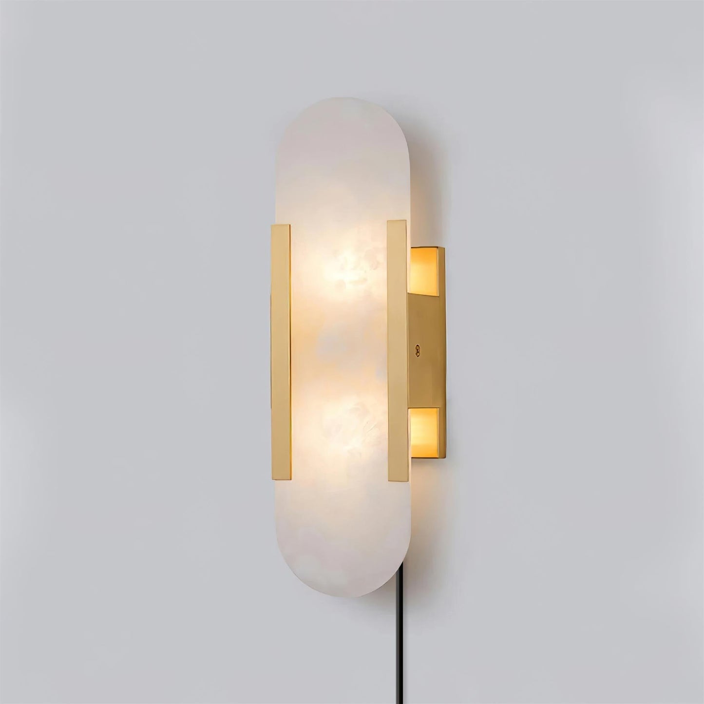 Melange Elongated Plug-in Sconce LED Wall Light Brass Accent