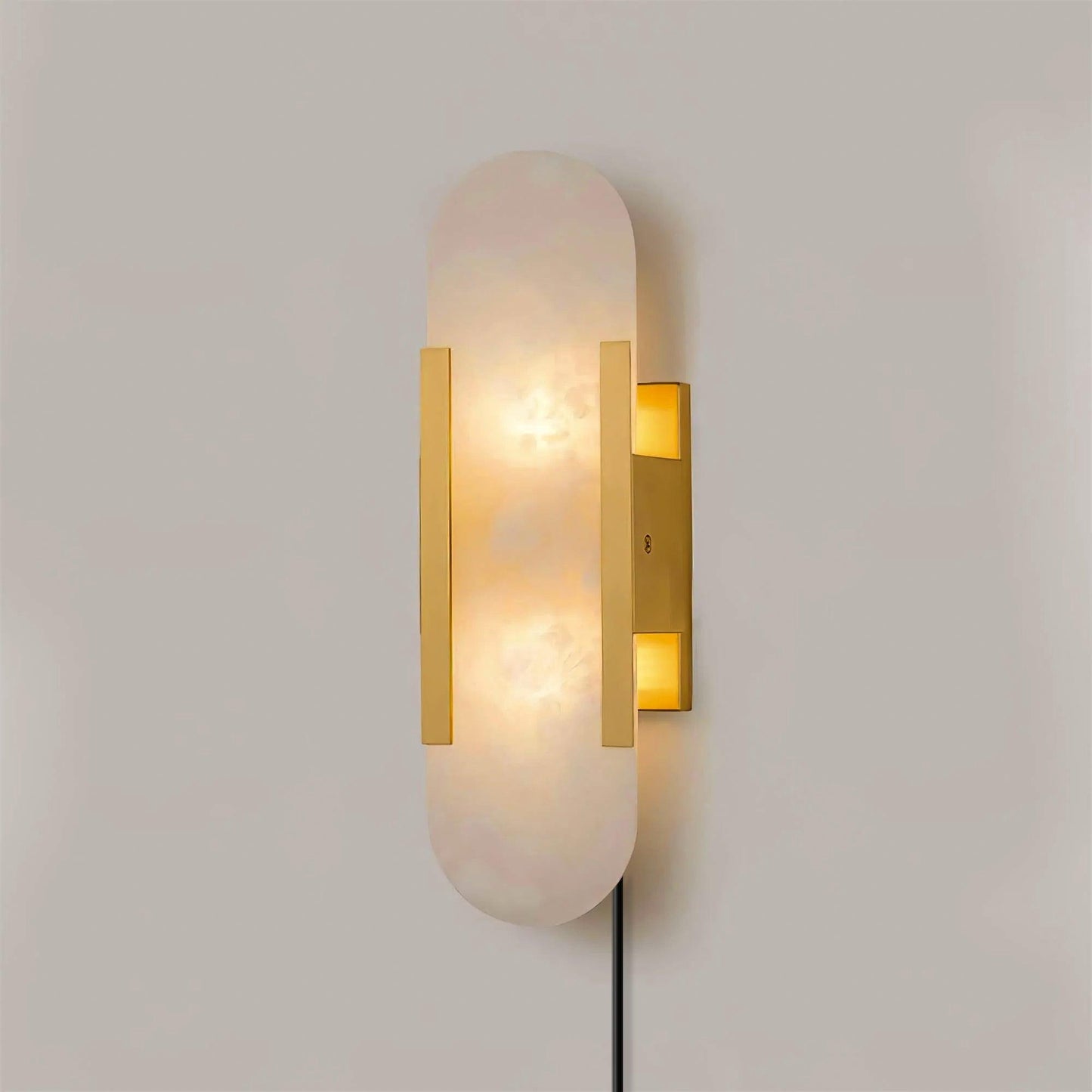 Melange Elongated Plug-in Sconce LED Wall Light Brass Accent