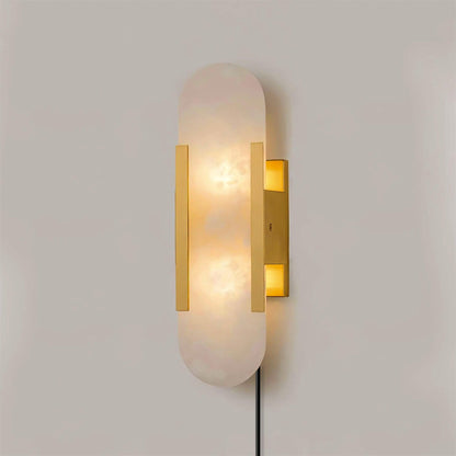 Melange Elongated Plug-in Sconce LED Wall Light Brass Accent
