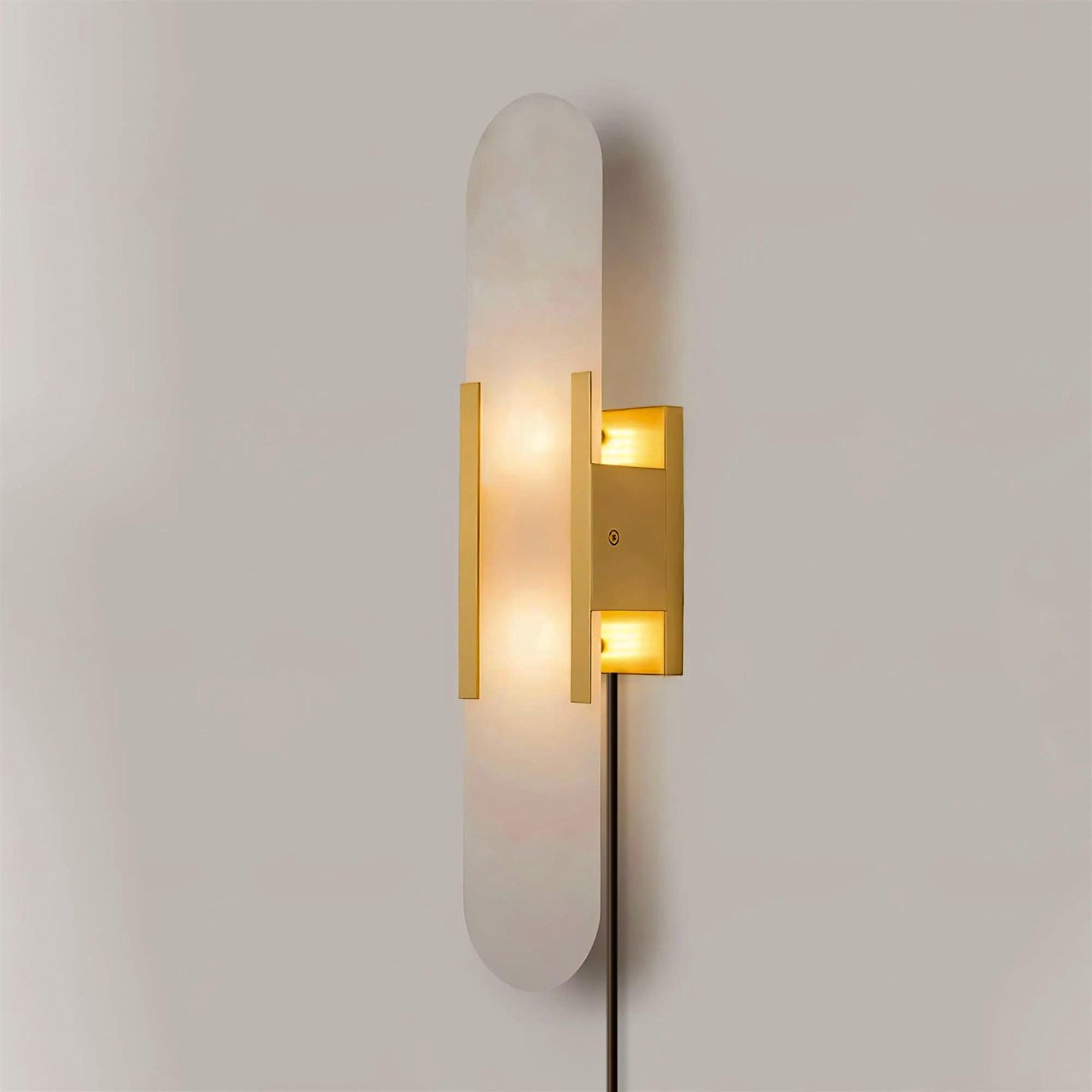 Melange Elongated Plug-in Sconce LED Wall Light Brass Accent