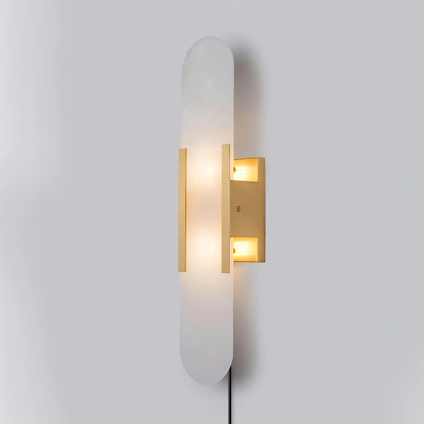 Melange Elongated Plug-in Sconce LED Wall Light Brass Accent
