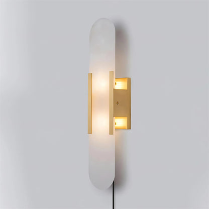 Melange Elongated Plug-in Sconce LED Wall Light Brass Accent