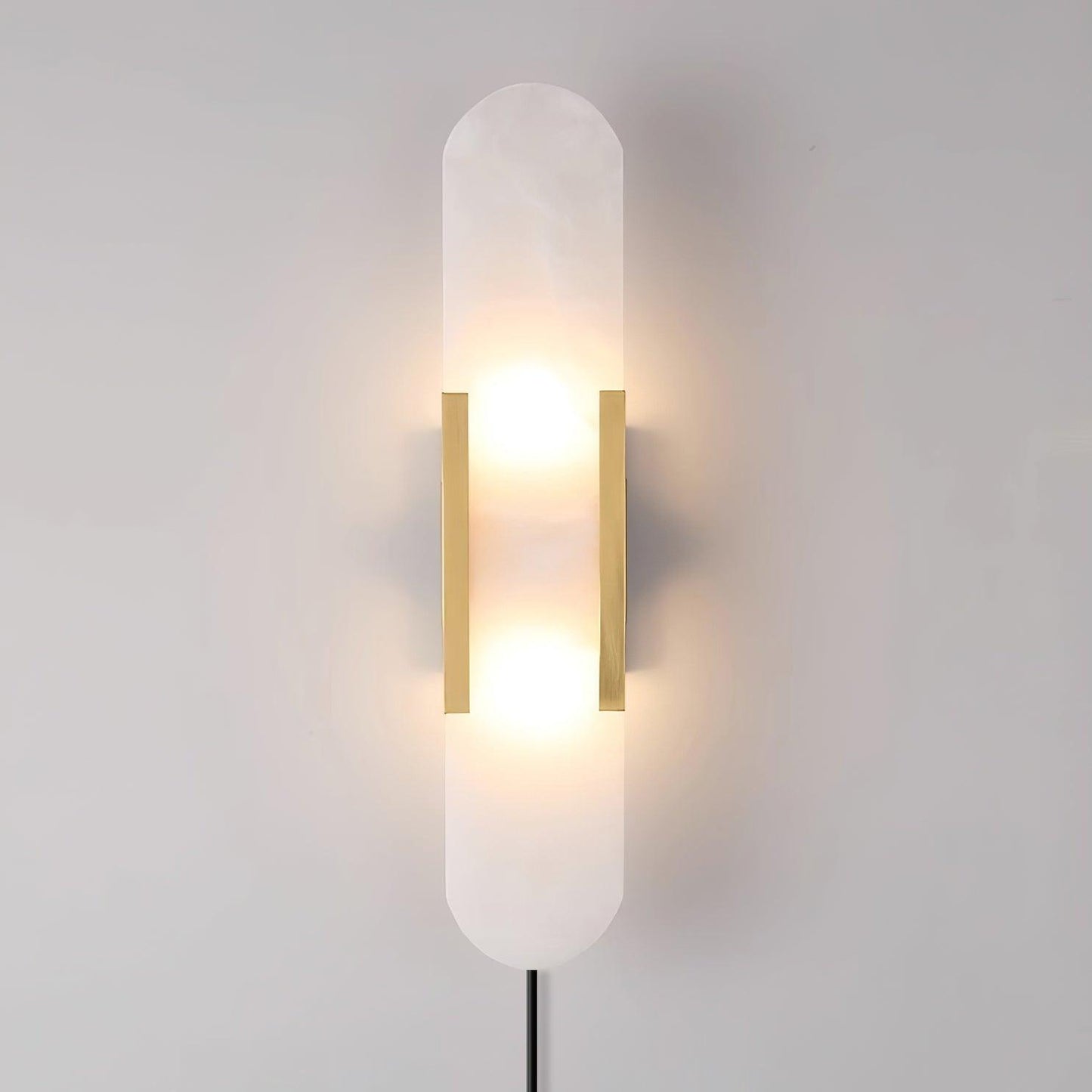 Melange Elongated Plug-in Sconce LED Wall Light Brass Accent