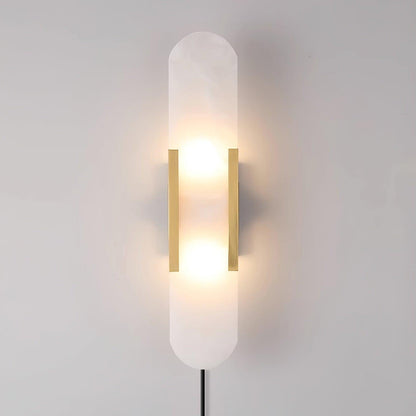 Melange Elongated Plug-in Sconce LED Wall Light Brass Accent