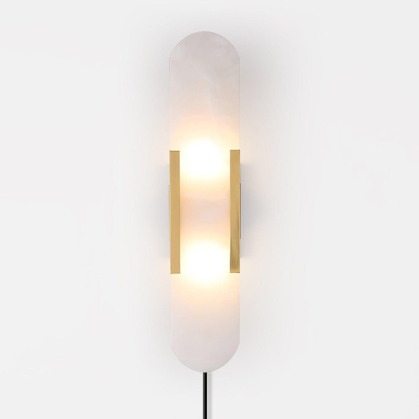Melange Elongated Plug-in Sconce LED Wall Light Brass Accent