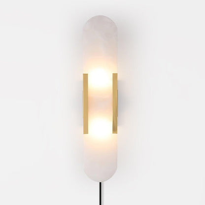 Melange Elongated Plug-in Sconce LED Wall Light Brass Accent