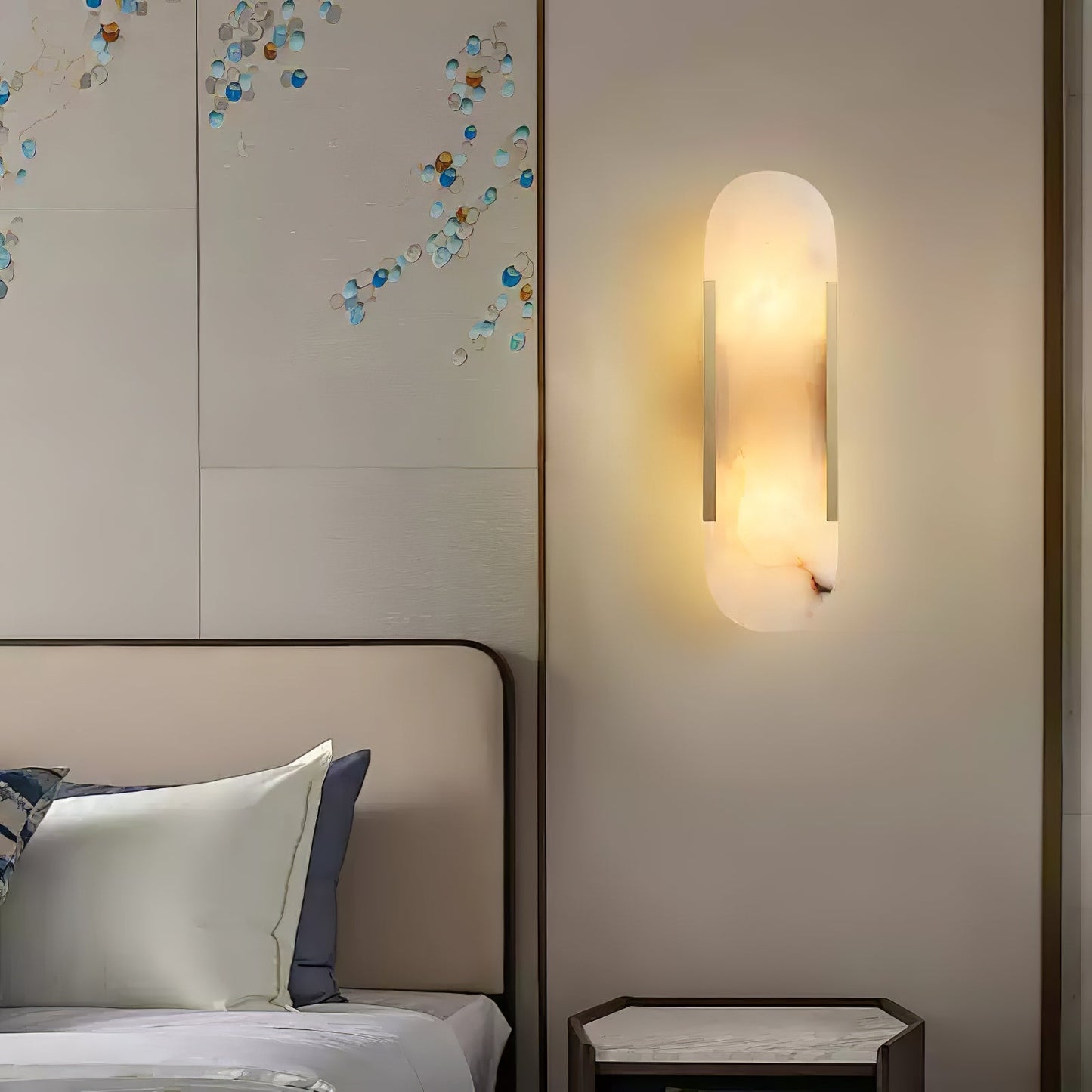 Melange Elongated Plug-in Sconce LED Wall Light Brass Accent