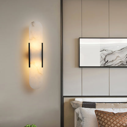 Melange Elongated Plug-in Sconce LED Wall Light Brass Accent