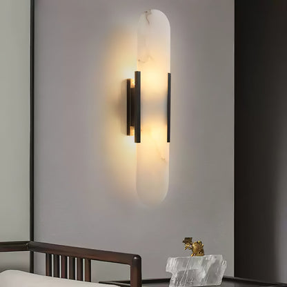 Melange Elongated Plug-in Sconce LED Wall Light Brass Accent