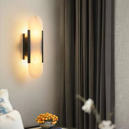 Melange Elongated Plug-in Sconce LED Wall Light Brass Accent