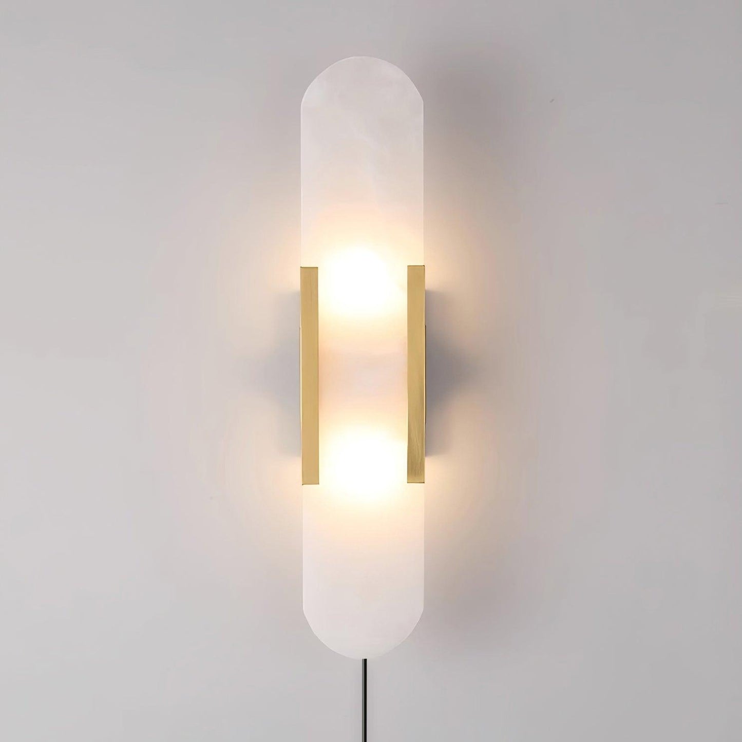 Melange Elongated Plug-in Sconce LED Wall Light Brass Accent