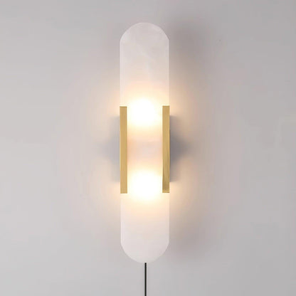 Melange Elongated Plug-in Sconce LED Wall Light Brass Accent